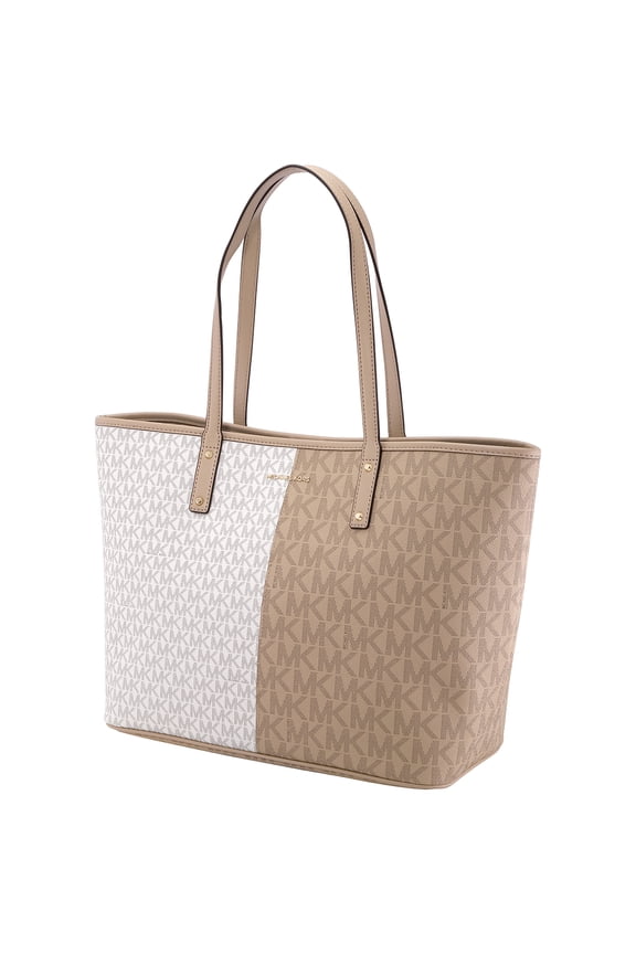 Vanilla Multi Ladies Carter Signature Logo Semi Lux Large Tote Bag