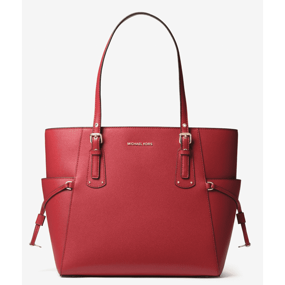 Michael Kors Voyager East West Leather Tote Bag Crimson Red