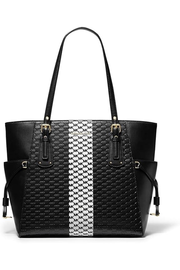 Voyager East West Tote, Black/Optic White, One Size