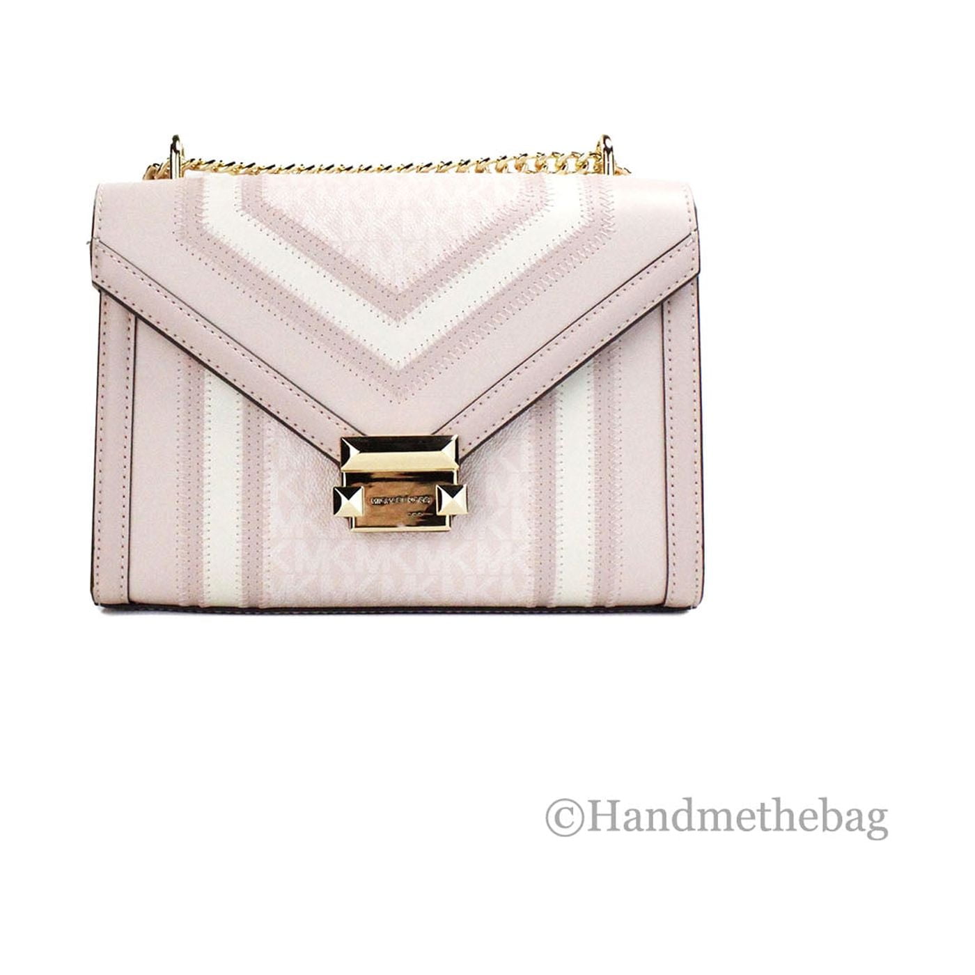 Michael Kors Whitney Medium Flap Shoulder Bag Powder Blush 