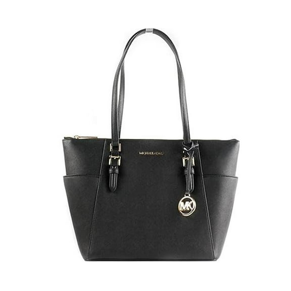 Michael Kors Women Lady Large Leather Shoulder Tote Handbag Purse Bag Black Gold