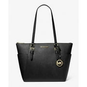 MICHAEL KORS Women Lady Large Leather Shoulder Tote Handbag Purse Bag Black Gold