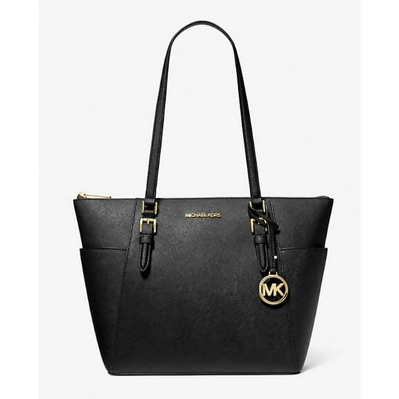 Michael Kors Women Lady Large Leather Shoulder Tote Handbag Purse Bag Black Gold