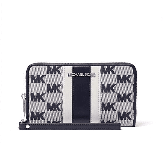 服/ファッション Michael Kors Optic Admiral Large Flat Leather Wallet Phone Case Wristlet Michael Kors Jet Set Travel Large Phone Wristlet Wallet, Pebbled