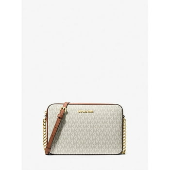 Michael Kors Women's Adjustable Strap Signature Coated Canvas Crossbody Bag, Vanilla