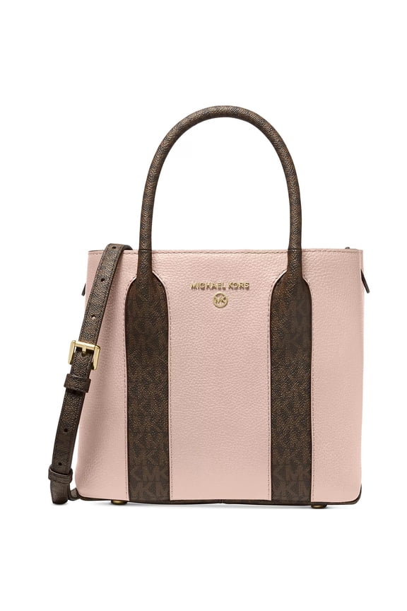 Women's Austin Signature Small Leather Messenger Crossbody Bag (Blush)