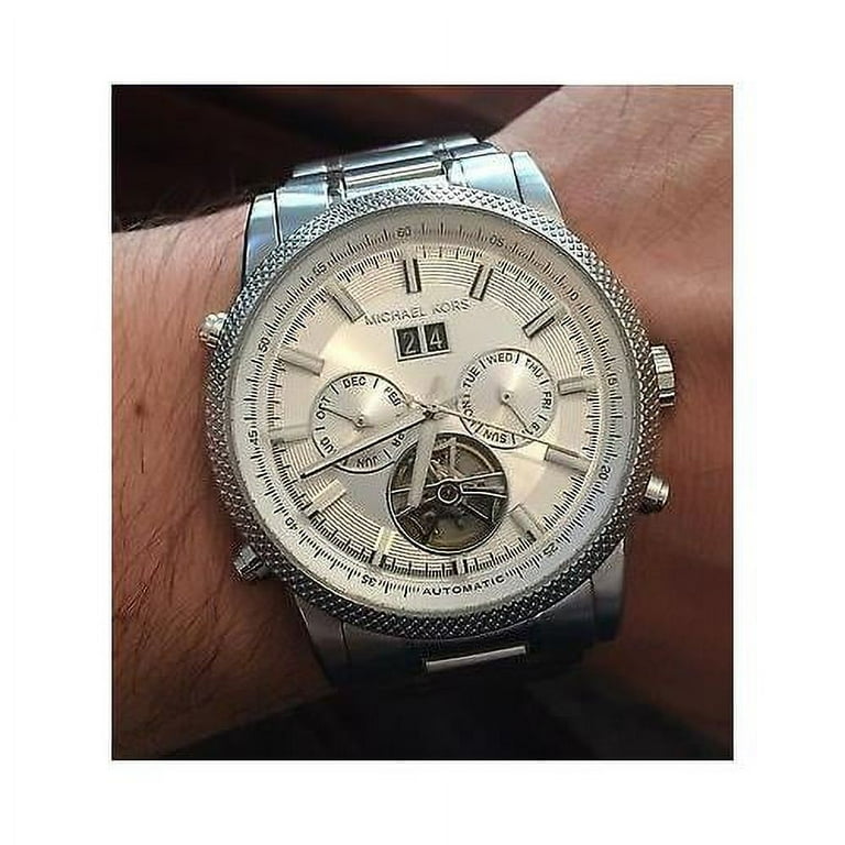 Michael Kors Women s Automatic Chronograph White Dial Silver Tone Watch MK9029