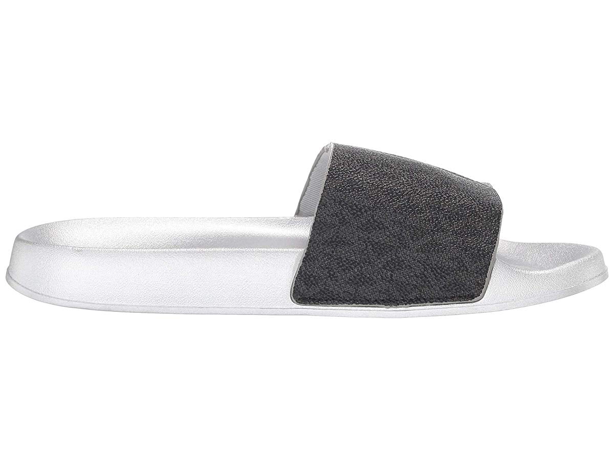 Michael Kors Women s Ayla Slide Slide Shoes Silver Size 6 M