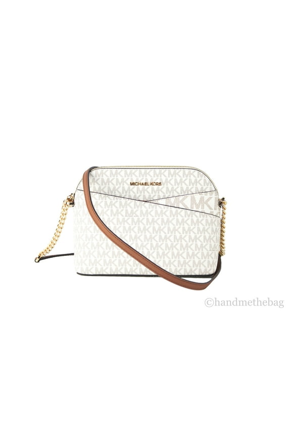 Women's Back Slip Pocket Signature Canvas Crossbody Bag, Vanilla