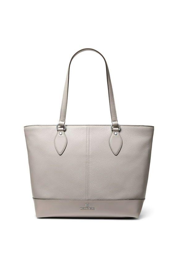 Women's Beth Large Pebbled Leather Top Zip Tote (Pearl Grey)