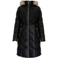 thumbnail image 1 of Michael Kors Women's Black Coat - Lightweight Puffer Coat for Women - Zipper Closure Women Winter Coat - Imported Women Down Fill Coat with Faux Fur Trim On Hood & 2 Side Pockets, 1 of 1