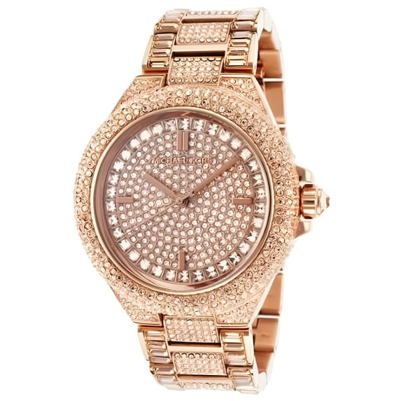 Michael Kors Women's Camile Crystal Rose-Tone Stainless Steel Rose-Tone Dial MK5862