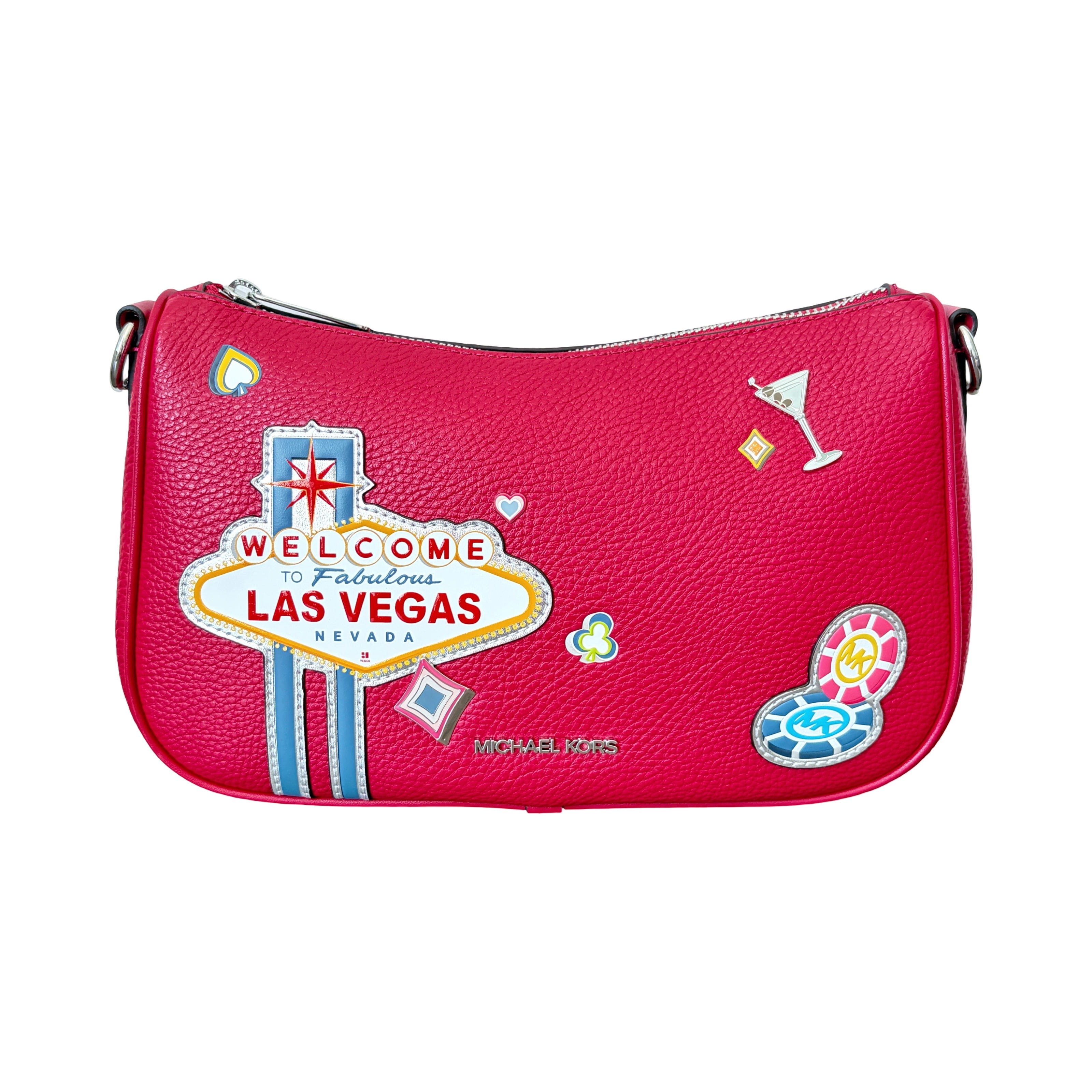 ■新品■未使用■MICHAEL KORS マイケルコース CARMELA ウェルカム トゥ ファビュラス ラスベガス 2WAY ハンドバッグ ピンク系 BM9727 Michael Kors Women's Carmela Medium Embellished Leather Crossbody