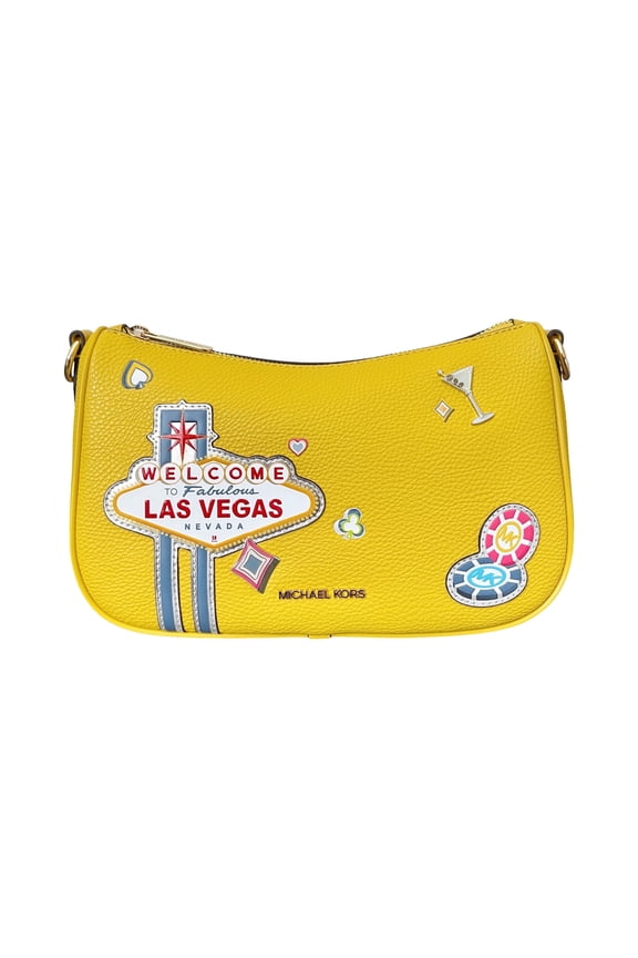 Women's Carmela Medium Embellished Leather Crossbody Bag – Fabulous Las Vegas Edition (Honey)