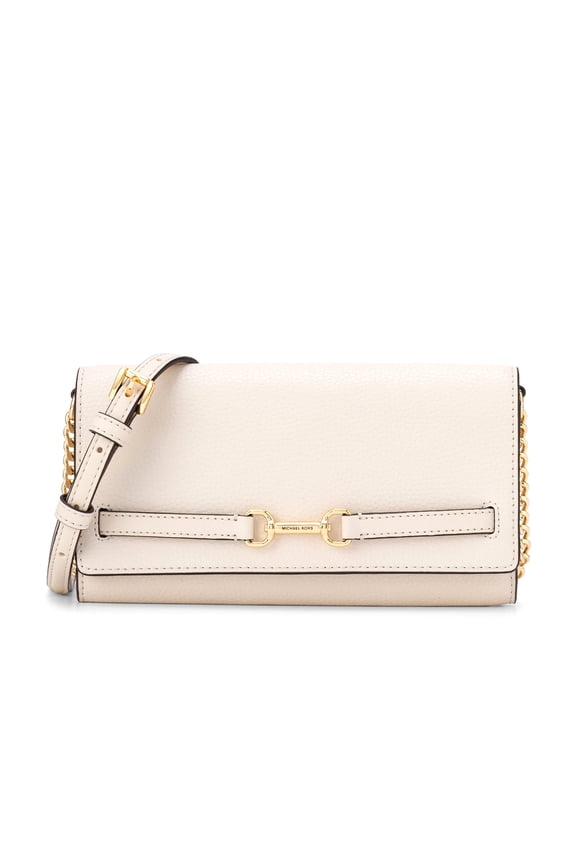 Women's Carson Large Pebbled Leather Convertible Crossbody Bag (Light Cream)