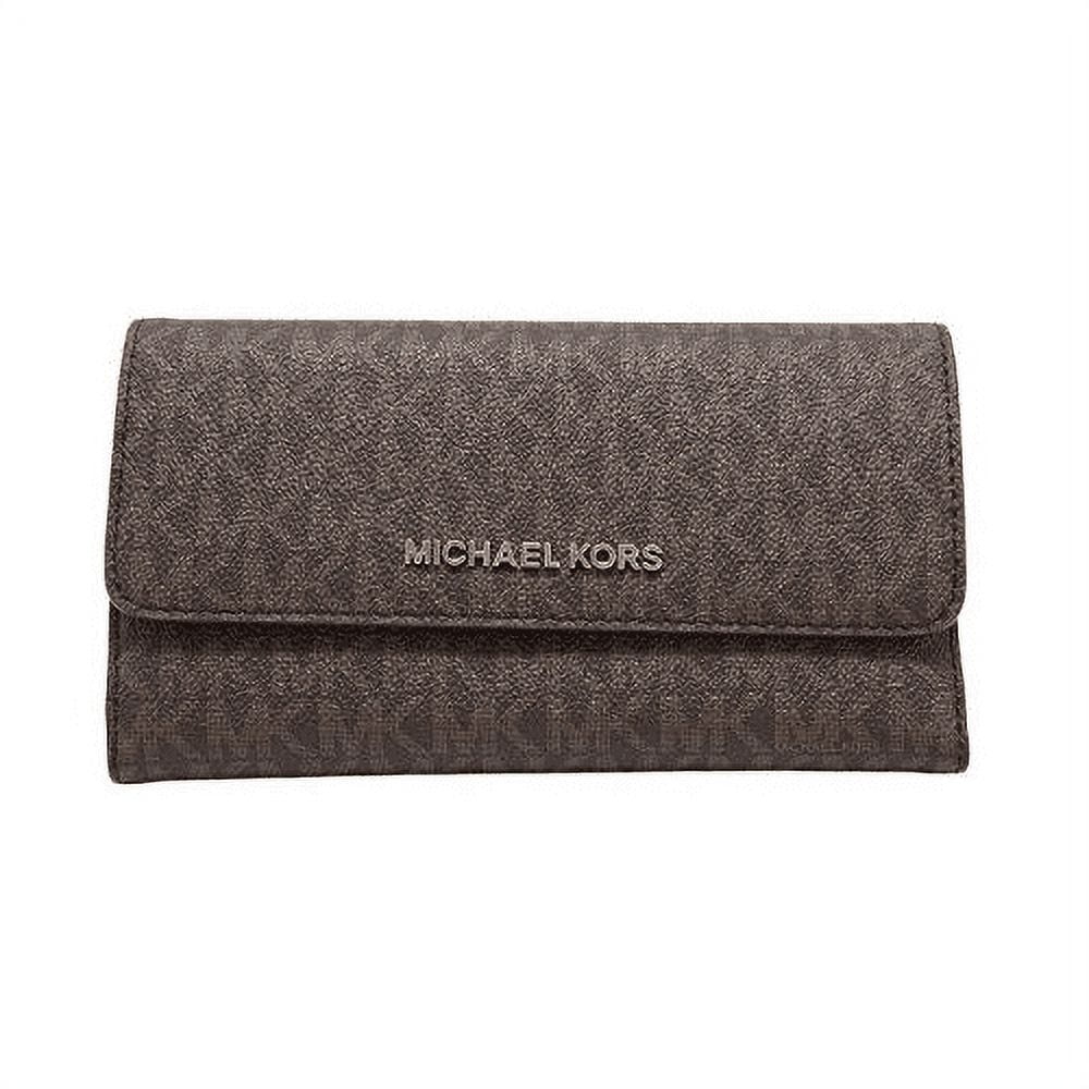 【訳あり】マイケルコース JET SET TRAVEL LG TRIFOLD BROWN Michael Kors Jet Set Leather LG Trifold Wallet - Brown