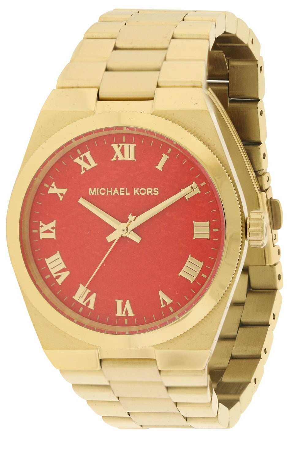 Michael kors gold watch red face sale