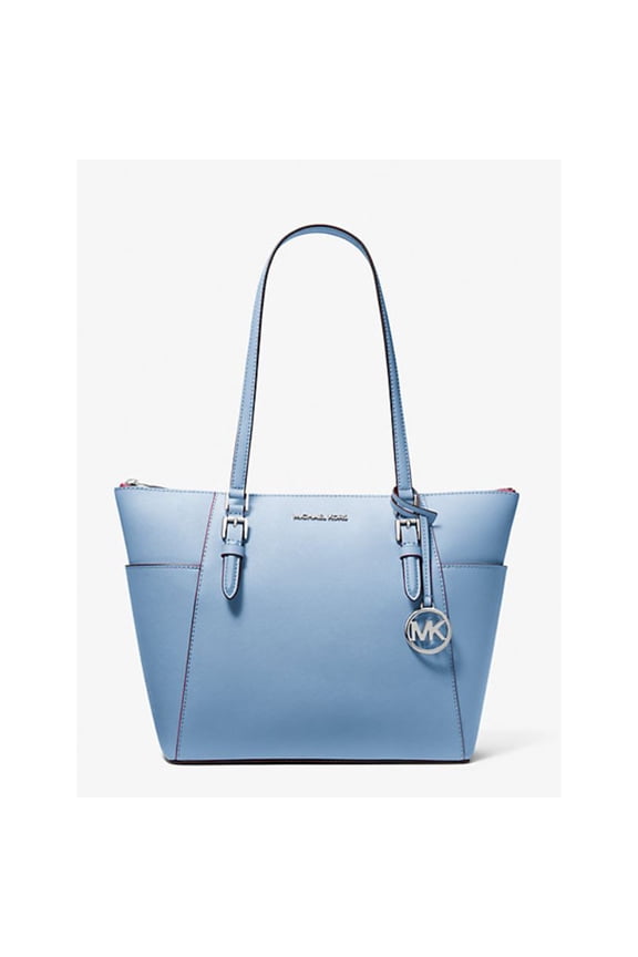 Women's Charlotte Large Saffiano Leather Top-Zip Tote Bag (Lightsky) 35F0SCFT3L-Sky