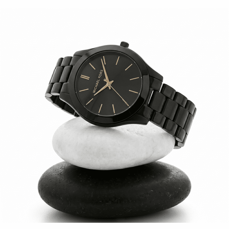 Michael Kors Slim Runway MK3221 Unisex/Women’s Watch Black Michael Kors MK3221 Slim Runway Black Ion-plated Women main image 2