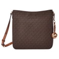 thumbnail image 1 of Michael Kors Women's Coated Canvas PVC Logo Messenger Bag, Brown, 1 of 12