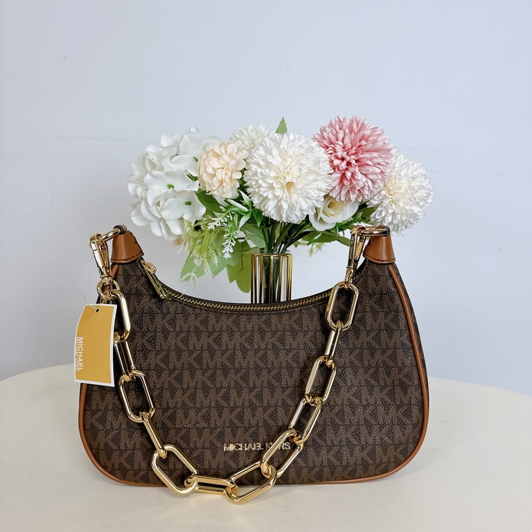 Original Michael Kors Cora Medium Shoulder Handbag, Brown Zip 