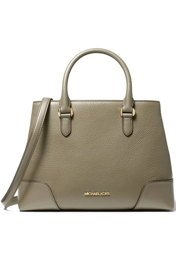 Women's Crosby Small Pebbled Leather Satchel Handbag (Dusty Sage)