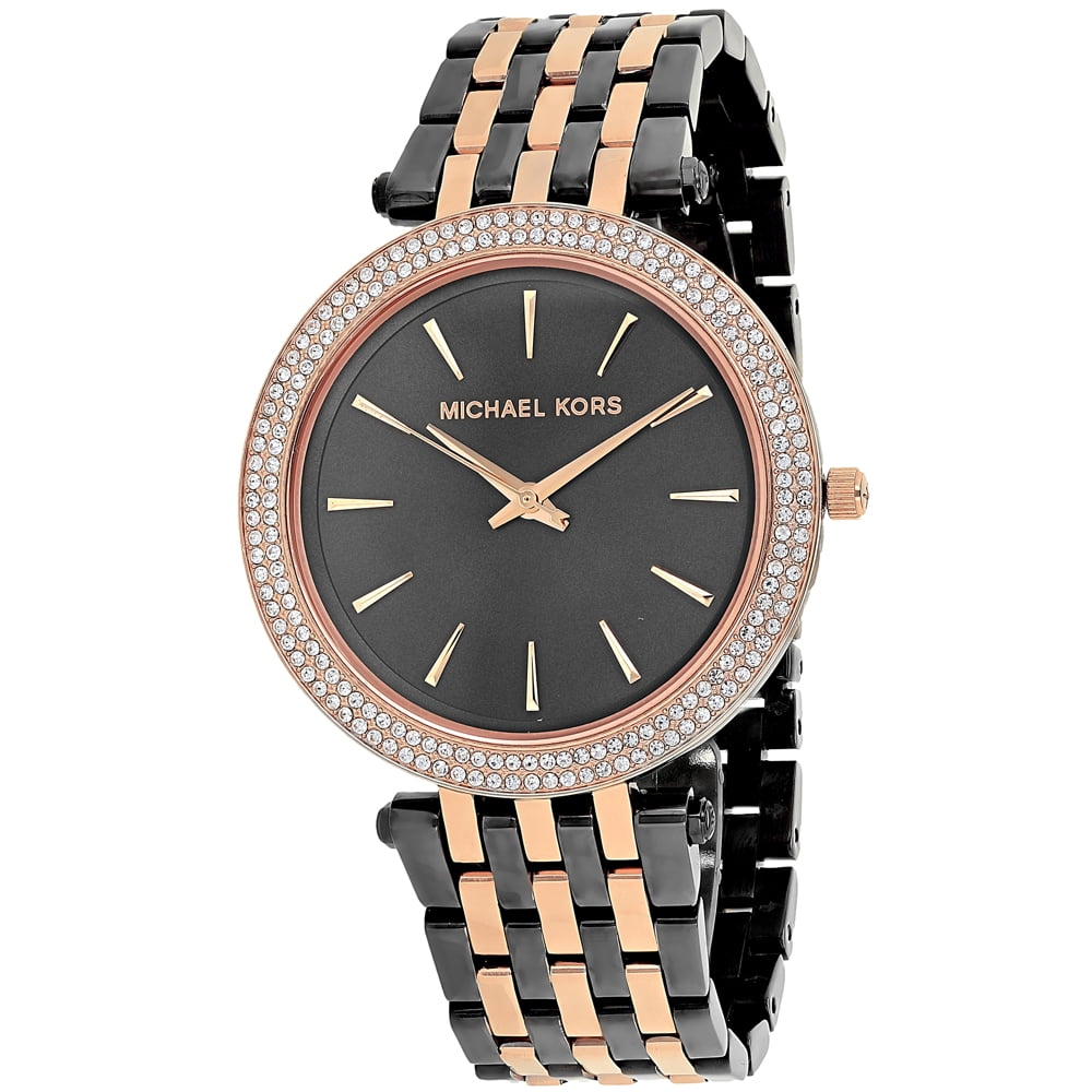 Michael Kors black and rose gold watch Michael Kors Pyper Analog Black Dial Rose Gold Mesh Strap  main image 2