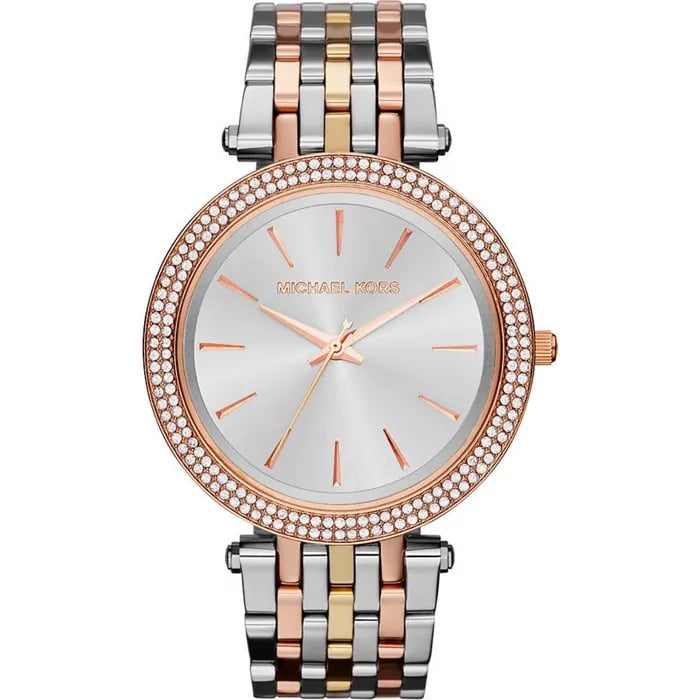 Michael Kors シルバー腕時計 Michael Kors Women's Original Darci Pavé Stainless Steel Wrist
