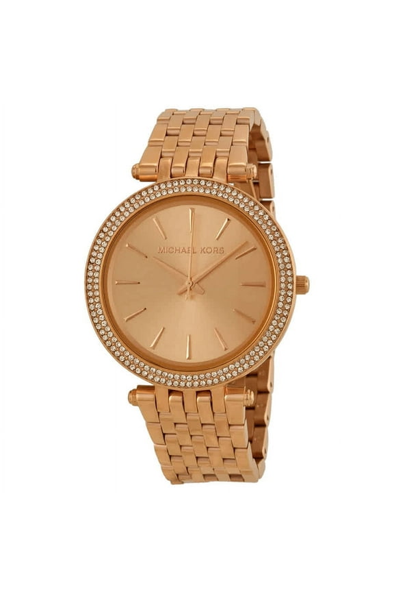 Women's Darci Rose Gold Dial Pave Bezel Watch MK3192