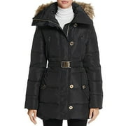 Michael Kors Womens Down Coat with Zip-Out Hood Black, L