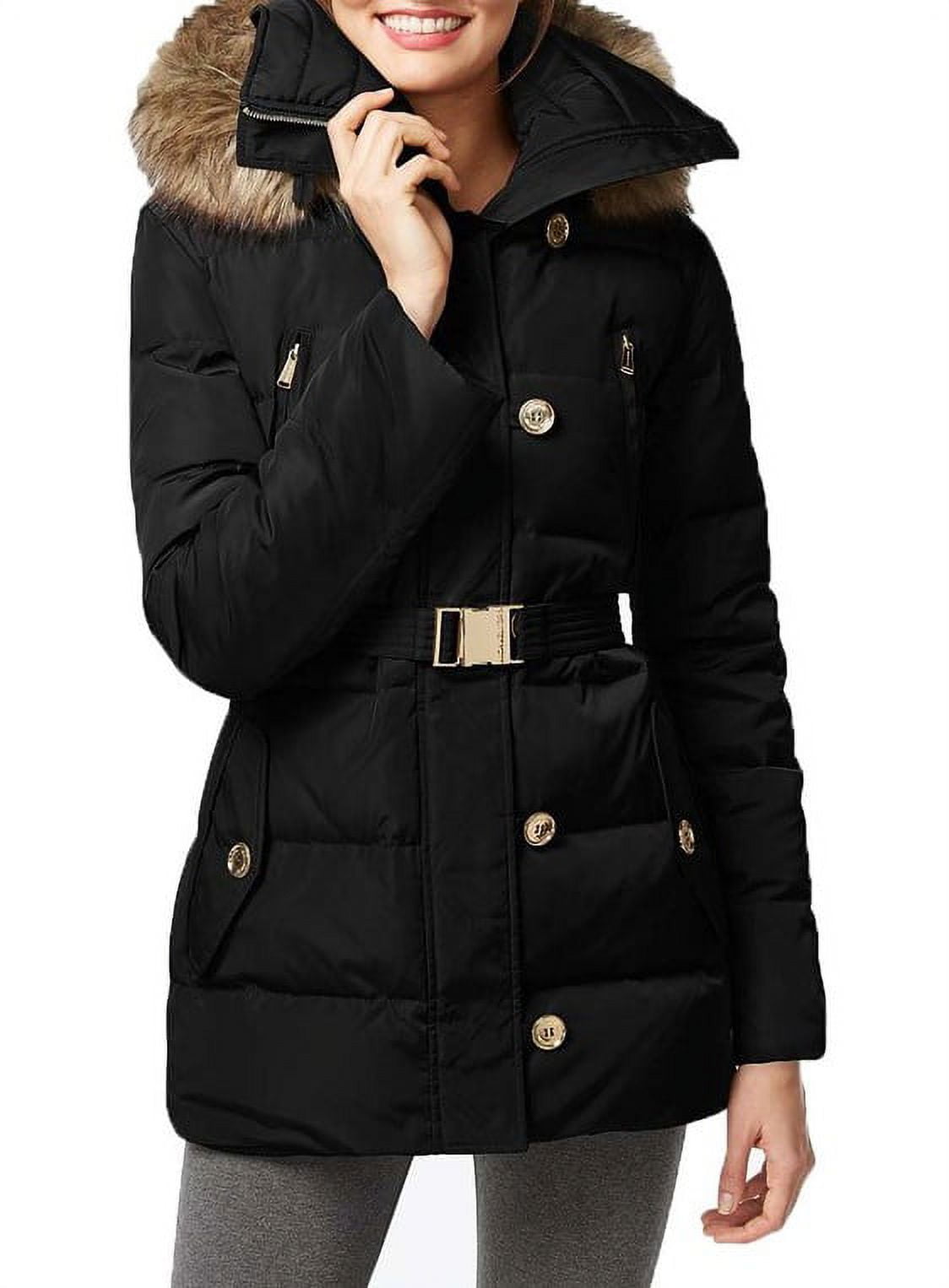 Michael Kors Women s Down Coat with Zip Out Hood Black XL Walmart