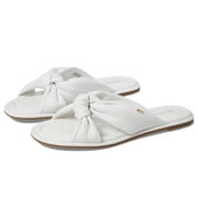 Michael Kors Womens Elena Flat Slide Sandal, Optic White, 5