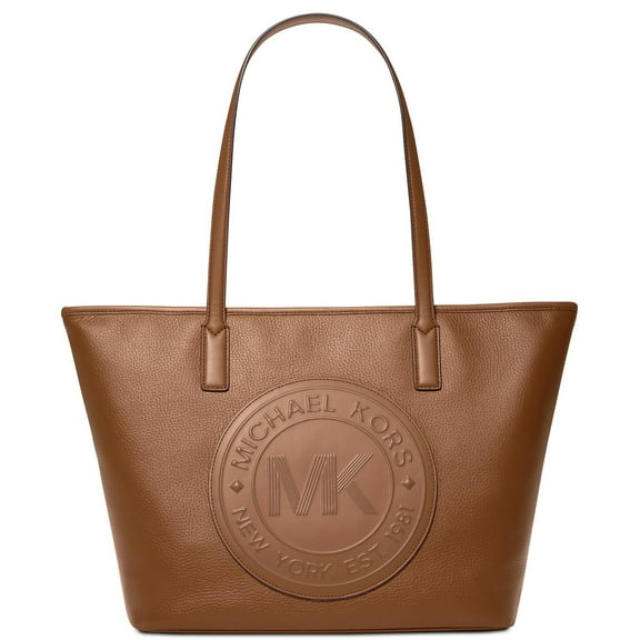 Michael Kors Women's Fulton Large Pebbled Leather Top Zip Tote (Luggage)
