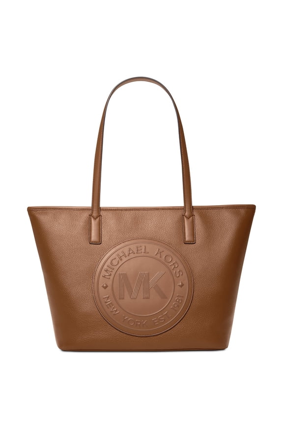 Women's Fulton Large Pebbled Leather Top Zip Tote (Luggage)