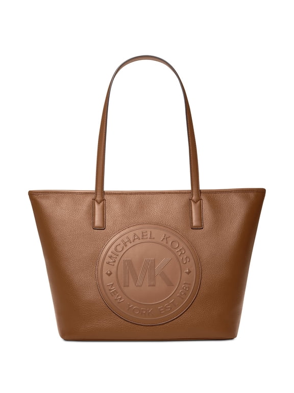Women's Fulton Large Pebbled Leather Top Zip Tote (Luggage)