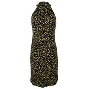 Michael Kors Womens Halter Ring Neck Floral Print Jersey Dress Lmn XS