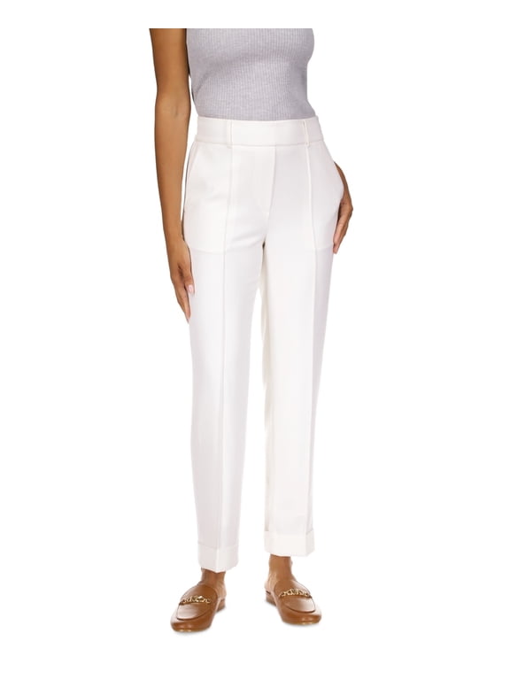 Womens High-Rise Pull-on Pants, Regular & Petite White, 0P