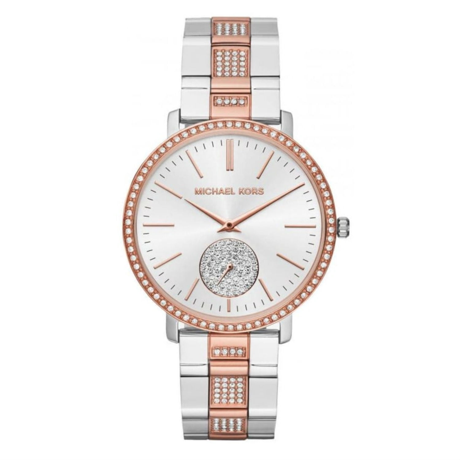 Michael Kors Jaryn Pave Two-Tone Watch Classic elegance just restocked! MK Monroe Pave Mini in Gold  main image 3