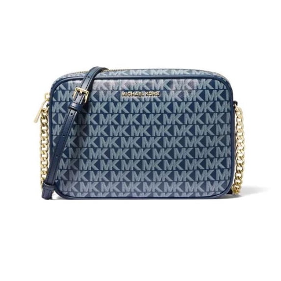 Michael Kors Womens Jet Set Large East/West Crossbody Vanilla One Size 32S3GJ6C3V-406 (Navy)