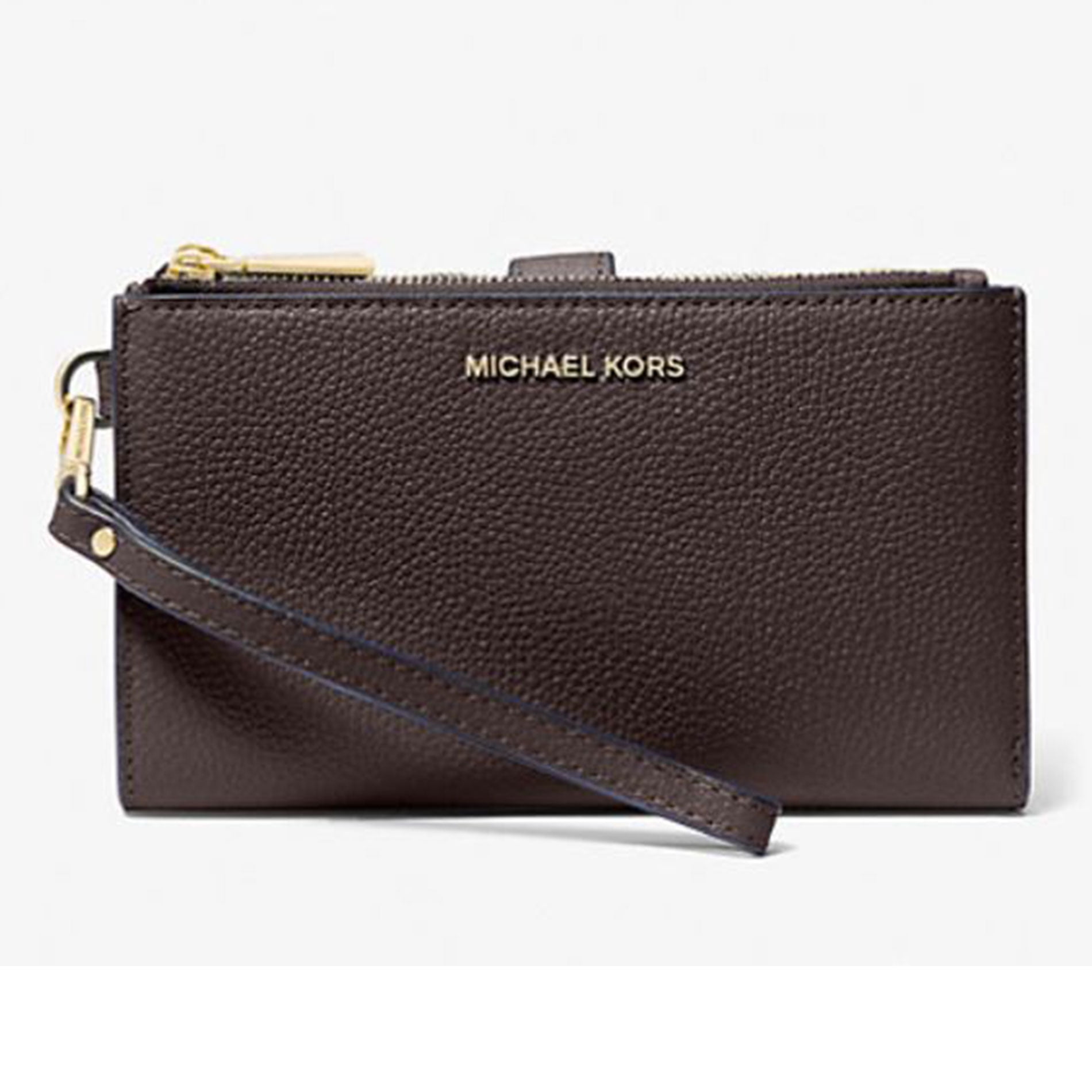 Michael Kors Women's Jet Set Double Zip Wristlet, Chocolate, One