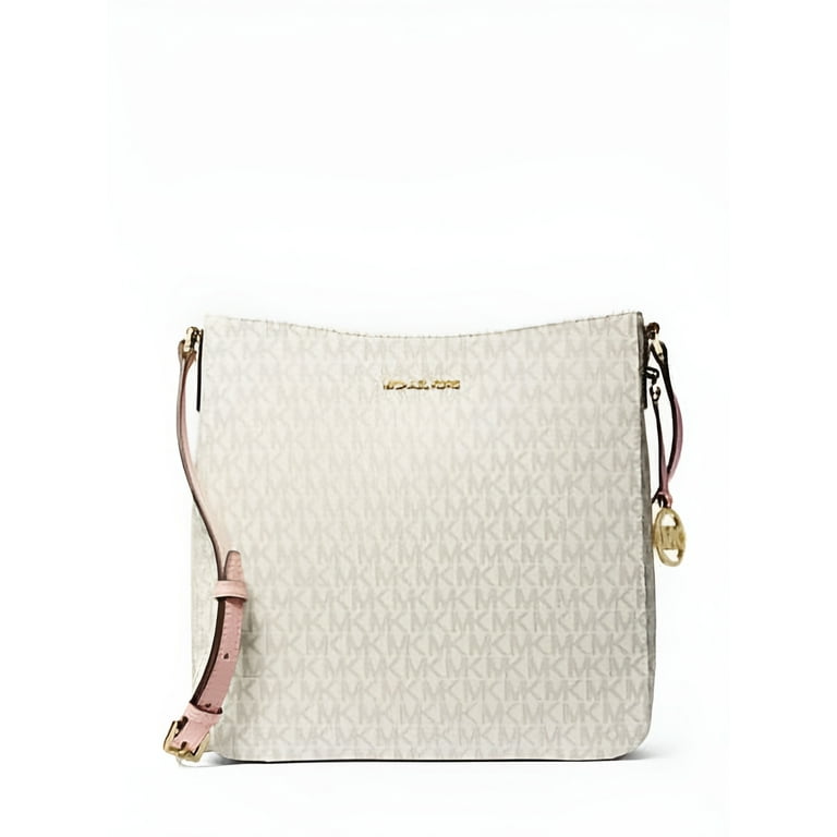 Michael Kors Real Handbags Women s Jet Set Large Messenger Crossbody Bag in Vanilla Powder Blush Walmart