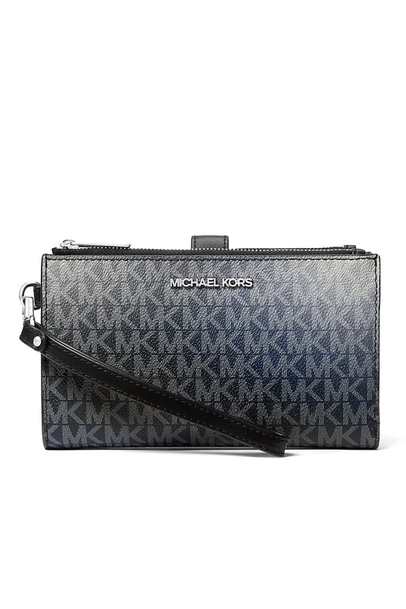 Women's Jet Set Large Ombré Signature Logo Wallet Wristlet (Black Multi)