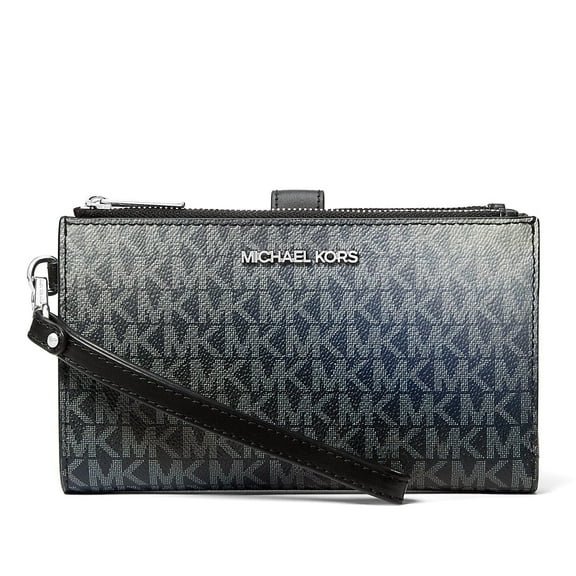 Michael Kors Women's Jet Set Large Ombré Signature Logo Wallet Wristlet (Black Multi)