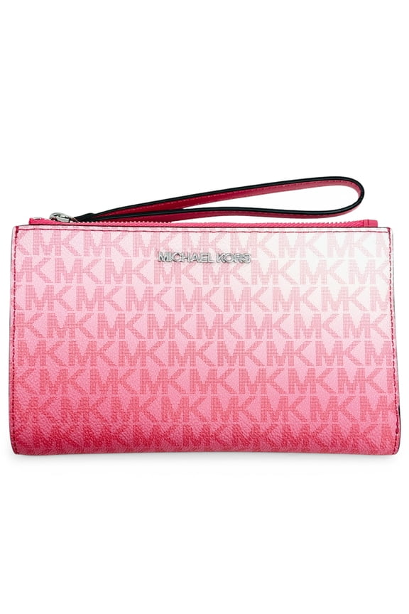 Women's Jet Set Large Ombr Signature Logo Wallet Wristlet (Hibiscus Multi)
