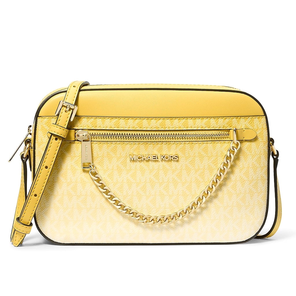 MICHAEL KORS Women's Jet Set Large Ombr Signature Top Zip Logo Crossbody Bag (Daisy Yellow)