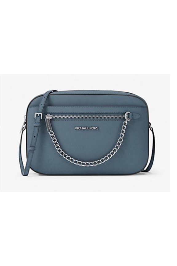 Women's Jet Set Large Saffiano Leather Crossbody Bag Cornflower 35T1STTC9L-Cornflower