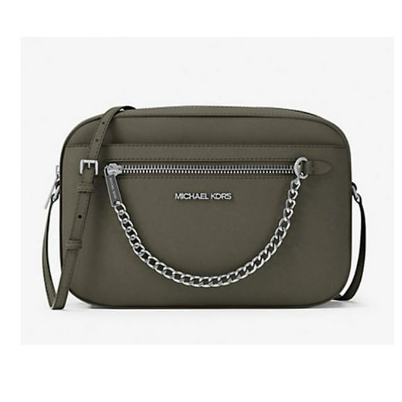 Michael Kors Women's Jet Set Large Saffiano Leather Crossbody Bag (Olive) 35T1STTC9L-Olive