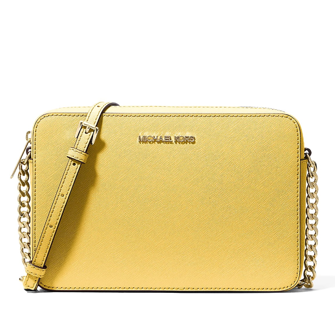砂金　24k Michael Kors Women's Jet Set Large Saffiano Leather Crossbody Bag