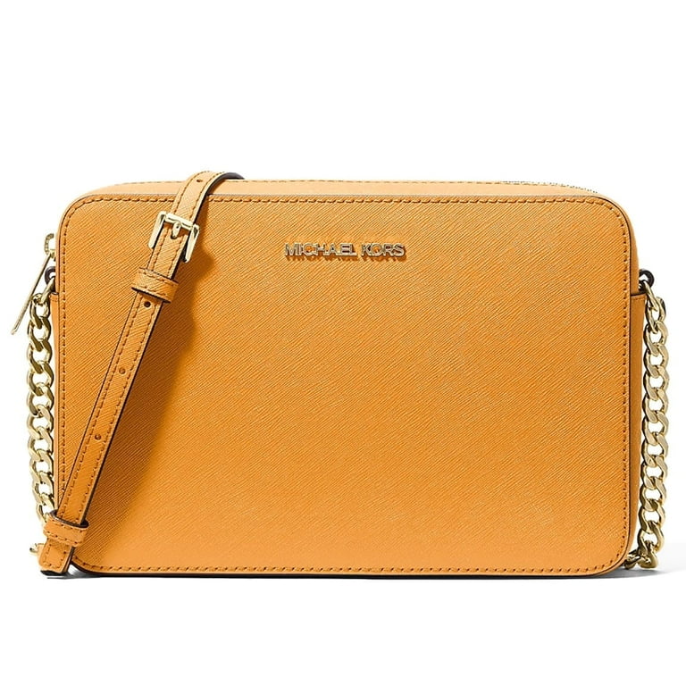 砂金（24K） Michael Kors Women's Jet Set Large Saffiano Leather Zip Crossbody