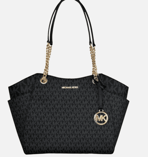 Michael Kors Jet Set Large Signature Logo Shoulder Bag - Blue Michael Kors Jet Set Large Signature Logo Shoulder Bag - Blue
